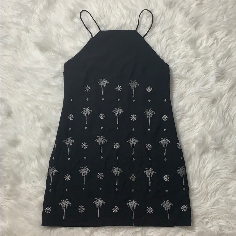 Palm tree halter dress